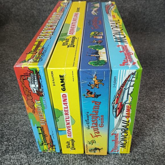 Disney Board Game Lot 4 Adventureland Fantasyland Monorail River 2005 SEALED - Picture 12 of 15
